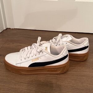 Puma White Sneakers with Tan Soles